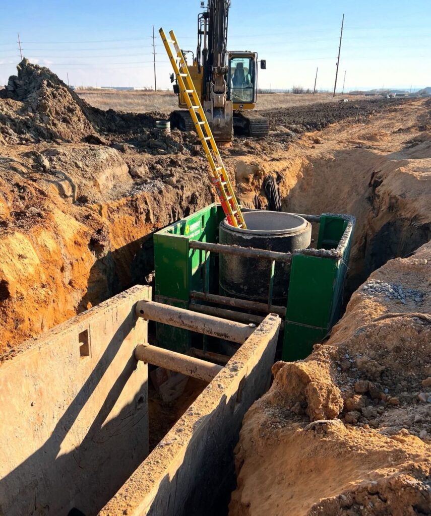 Sewer lift station under construction in Utah.